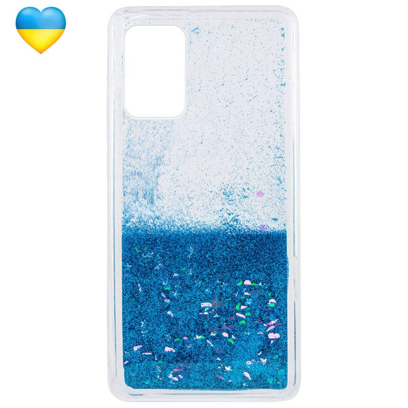 

Чехол Liquid hearts для Samsung Galaxy A72 / Чехол на самсунг А72, Голубой