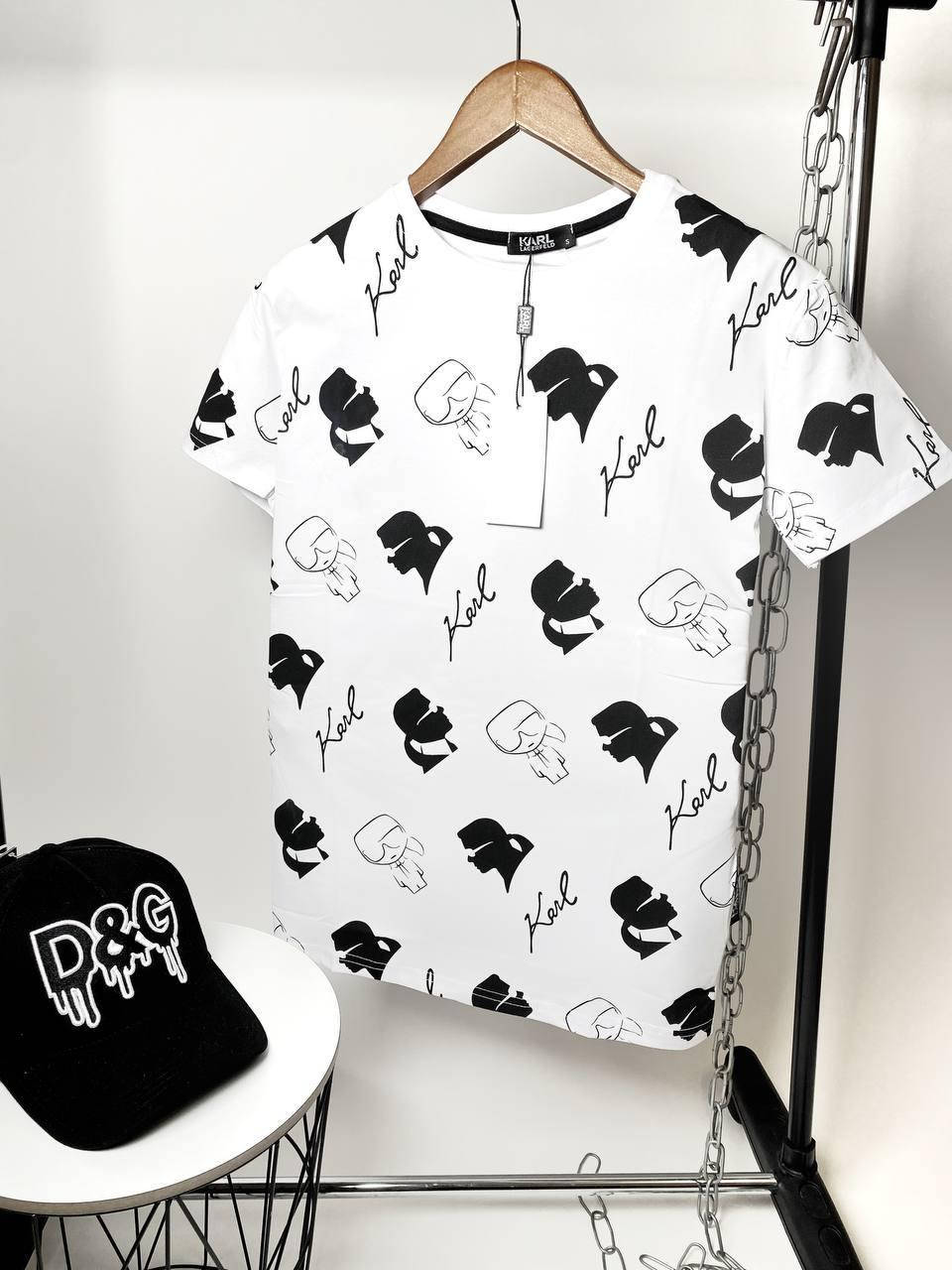 

Мужская крутая брендовая футболка Karl Lagerfeld (белая) XXL