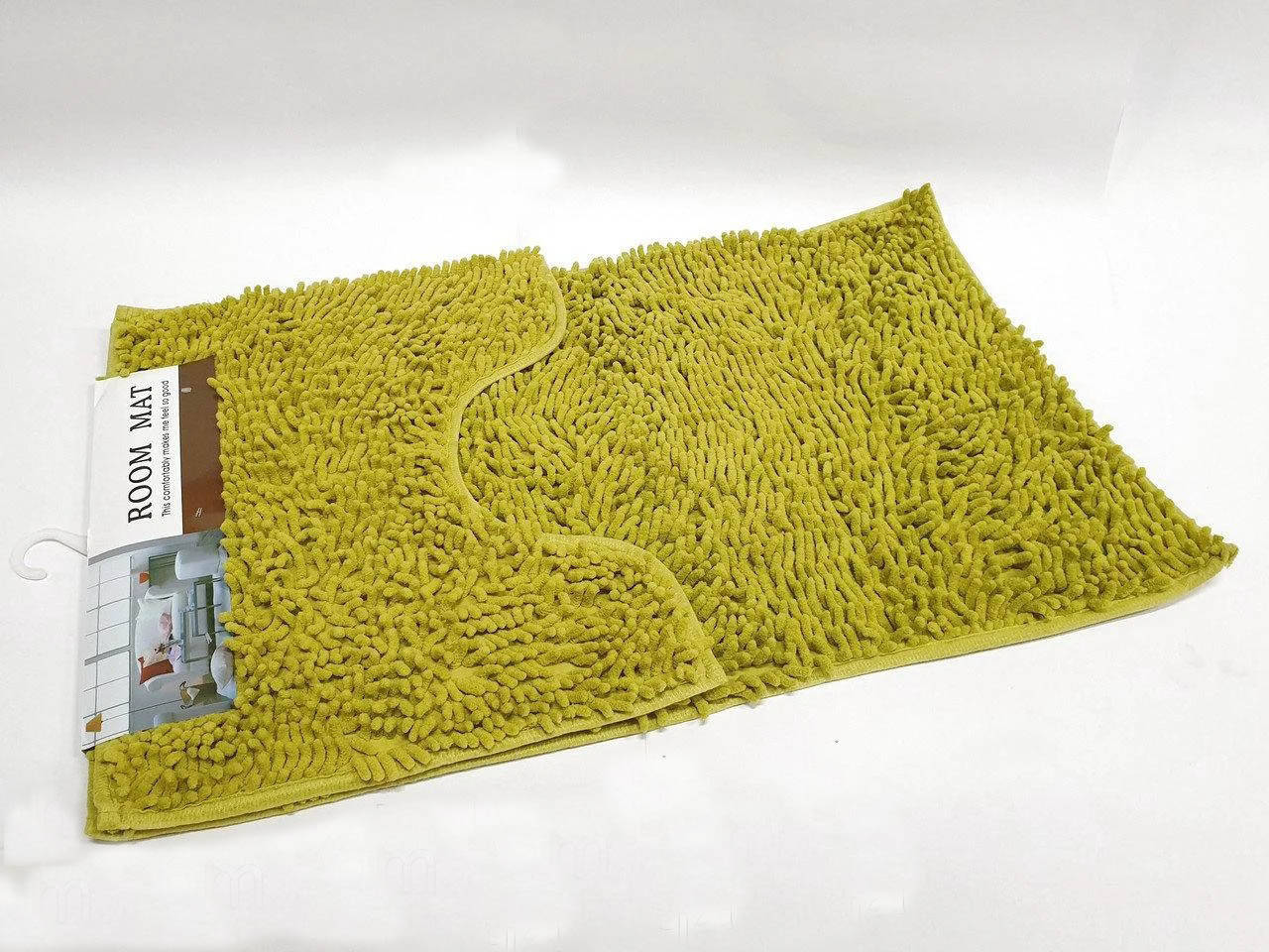 

Набор ковриков в ванную и туалет с вырезом 50x80 и 40х50 оливковый