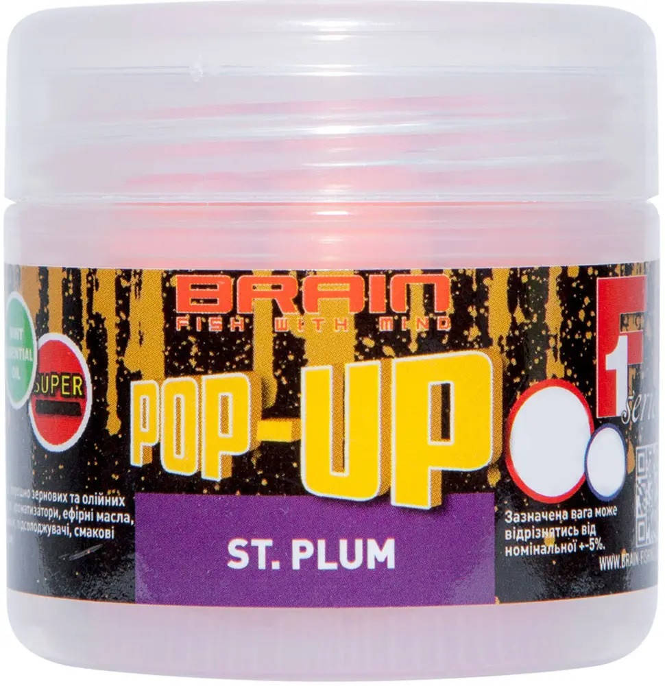 

Бойлы Brain Pop-Up F1 St. Plum (слива) 12mm 15g