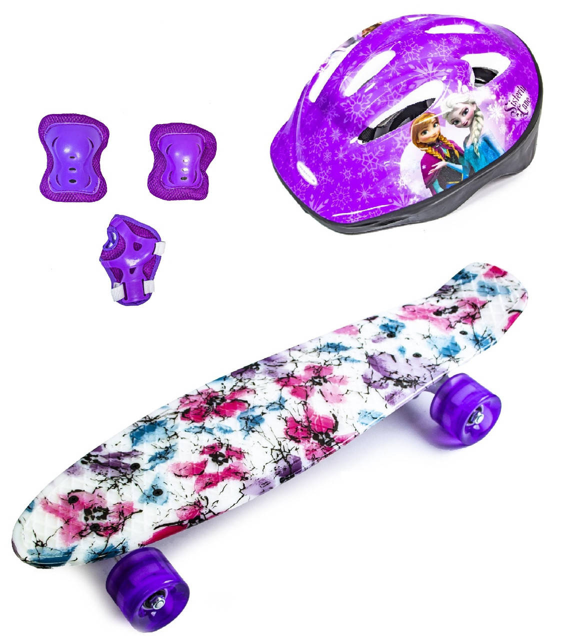

СкейтБорд Penny Board. Flowers chamomile.+защита+шлем. Светящиеся колеса.