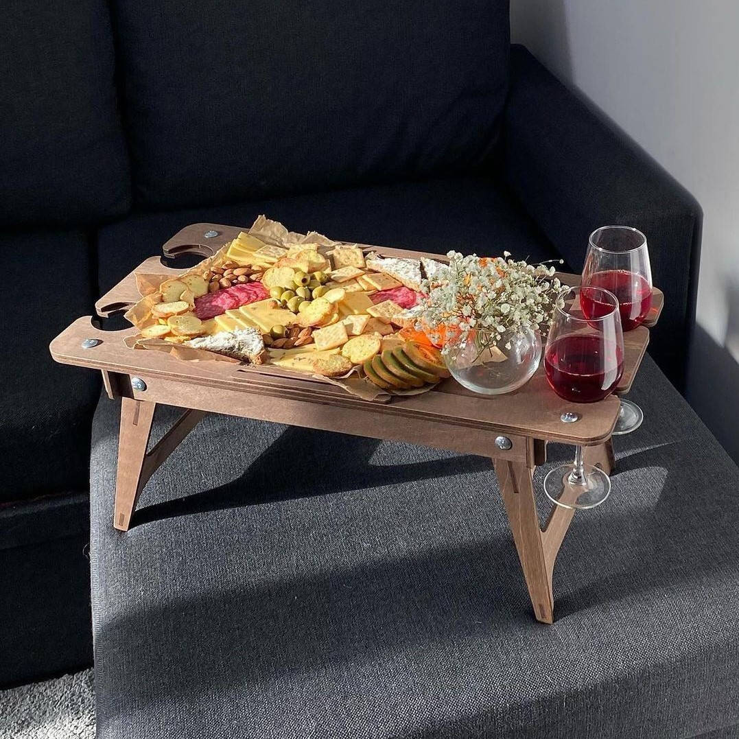 

Столик раскладной для завтрака Кроватный столик Постельный столик поднос длина 60 см