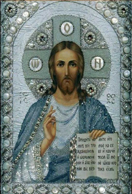 

Набор алмазной вышивки икона "Иисус" полная выкладка, ,мозаика 5d, 30х40 см