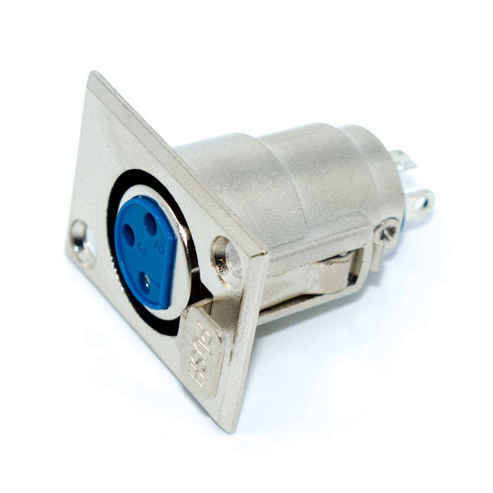

Разъём аудио XLR, гнездо CANON 3pin, монтажное 2 отверстия, металлический корпус
