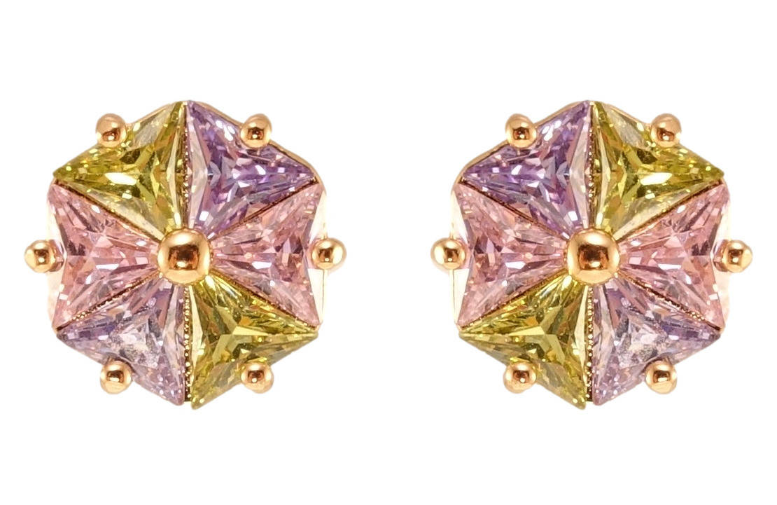 

Серьги Xuping Позолота 18K гвоздики (пусеты) "Разноцветные кристальные цветочки"