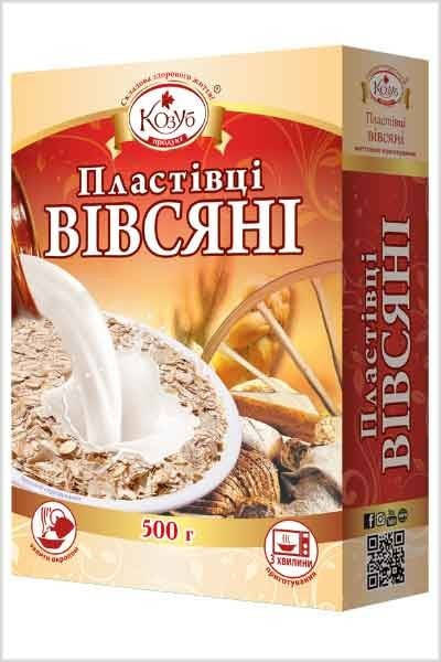 

Пластівці вівсяні миттєвого приготування 500 г ТМ Козуб Продукт