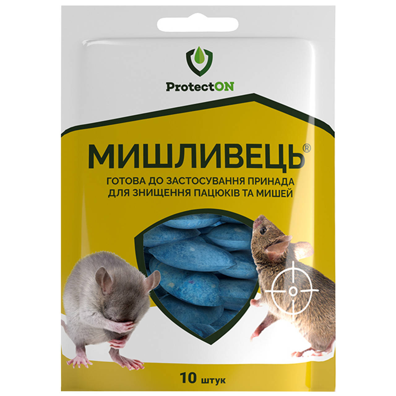 

Восковые брикеты от крыс и мышей Мишливець 10 шт ProtectON