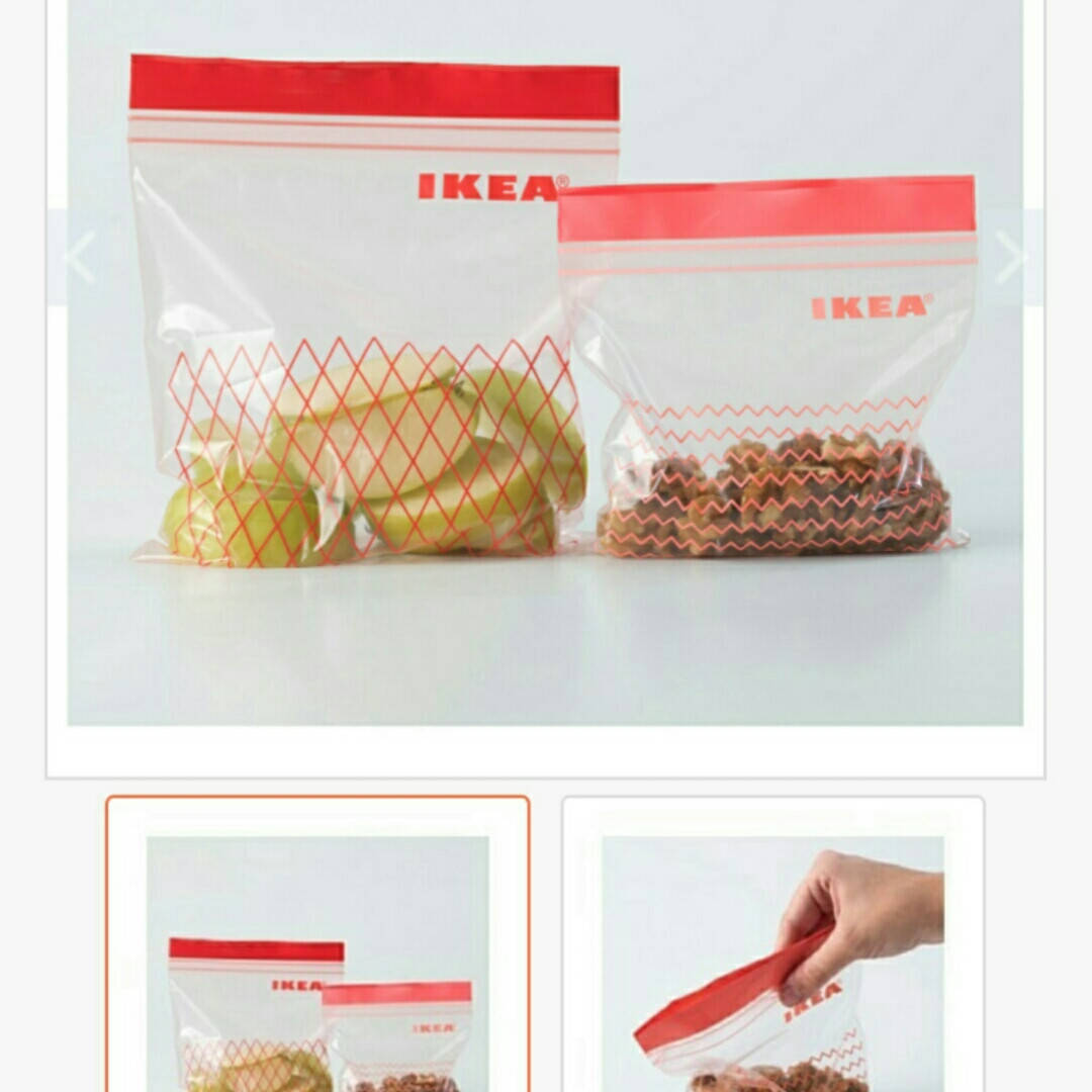 

Набор многоразовых пакетов с зиппом для заморозки ИКЕА из 5 шт. по 4.5 л