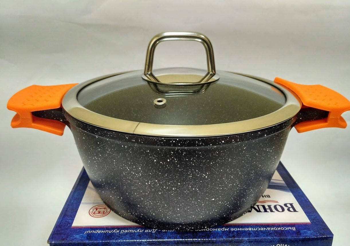 

Кастрюля Bohmann BH 7350-24 MRB 24 см 3,9 л. мрамор, Черный