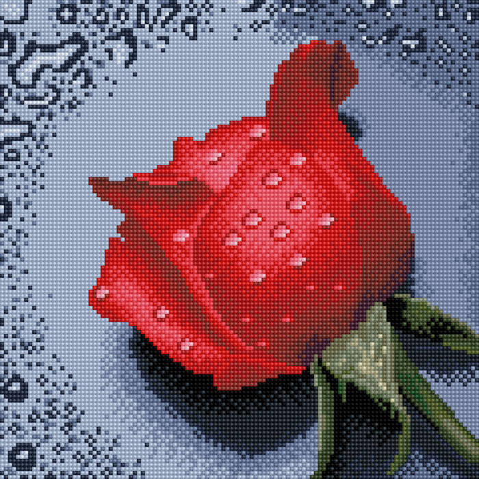 

Алмазная мозаика ColorArt 30х30см Красная роза TT602