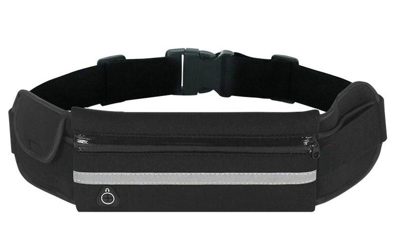 

Спортивная сумка на пояс RunningBag для бега с карманом на бутылку Black All