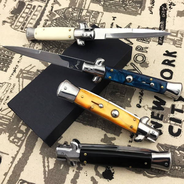 

Нож AGA Campolin 9" Picklock Automatic Italian Stiletto Білий