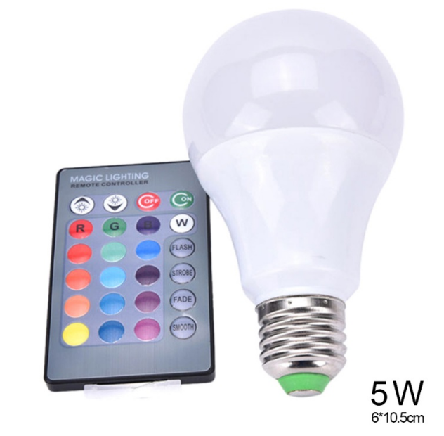 

Лампа с пультом управления Е27 5W RGB LED