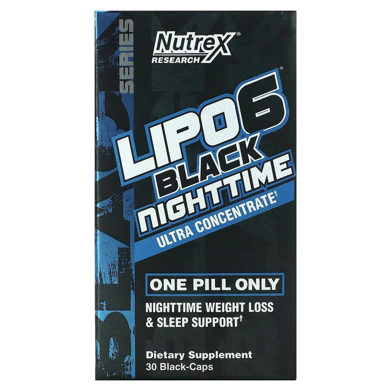 

Nutrex Research, LIPO-6 Black Nighttime, Ultra Concentrate, 30 Black-Caps