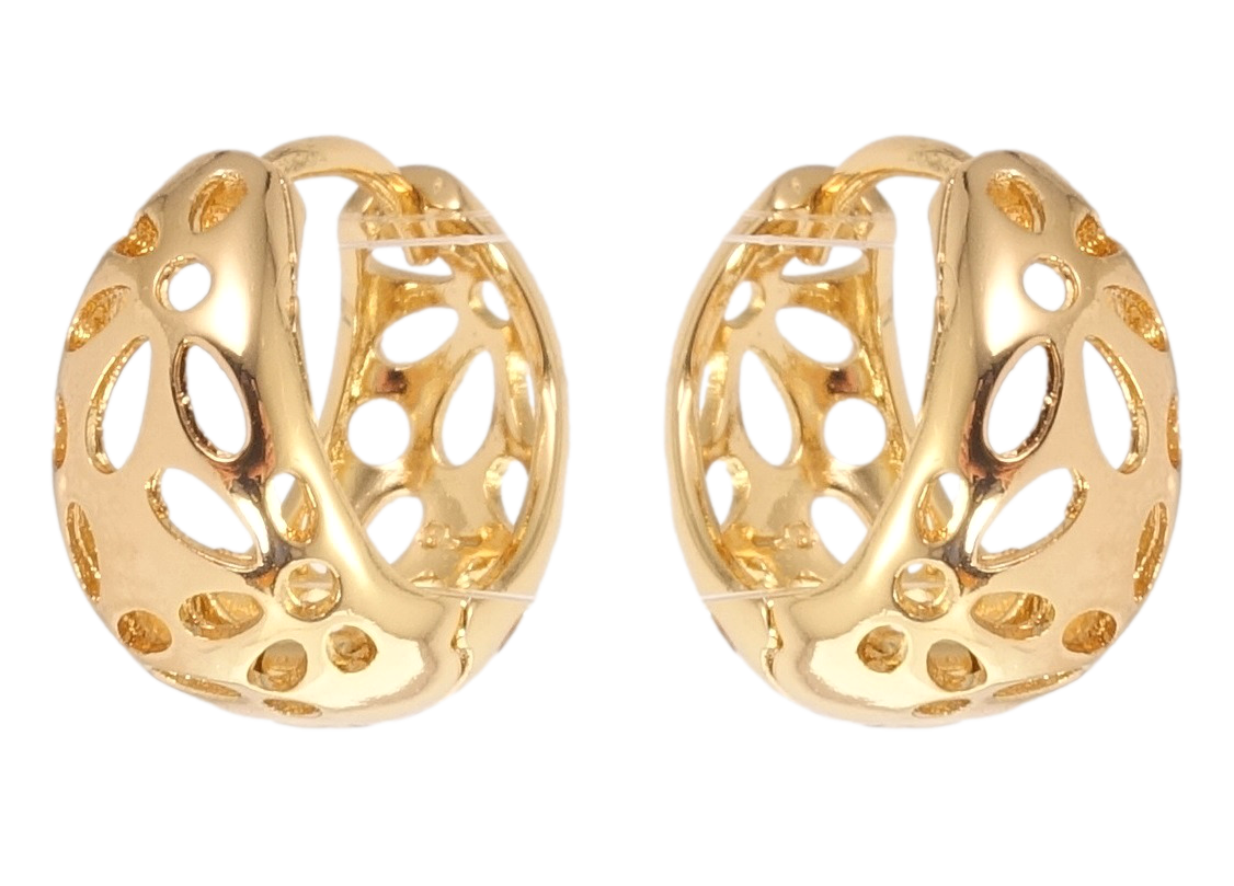 

Серьги Xuping Позолота 18K колечки "Резной орнамент"