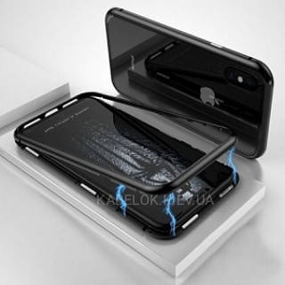 

Магнитный бампер с задним стеклом для Apple iPhone Х, Прозрачный