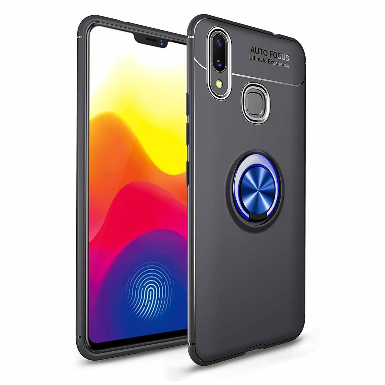 

Чехол TPU Ring для Huawei P Smart Plus / Nova 3i / INE-LX1 бампер оригинальный с кольцом Black-Blue