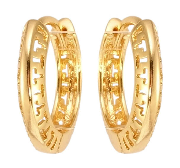 

Серьги Xuping Позолота 18K колечки "Декоративный резной орнамент"