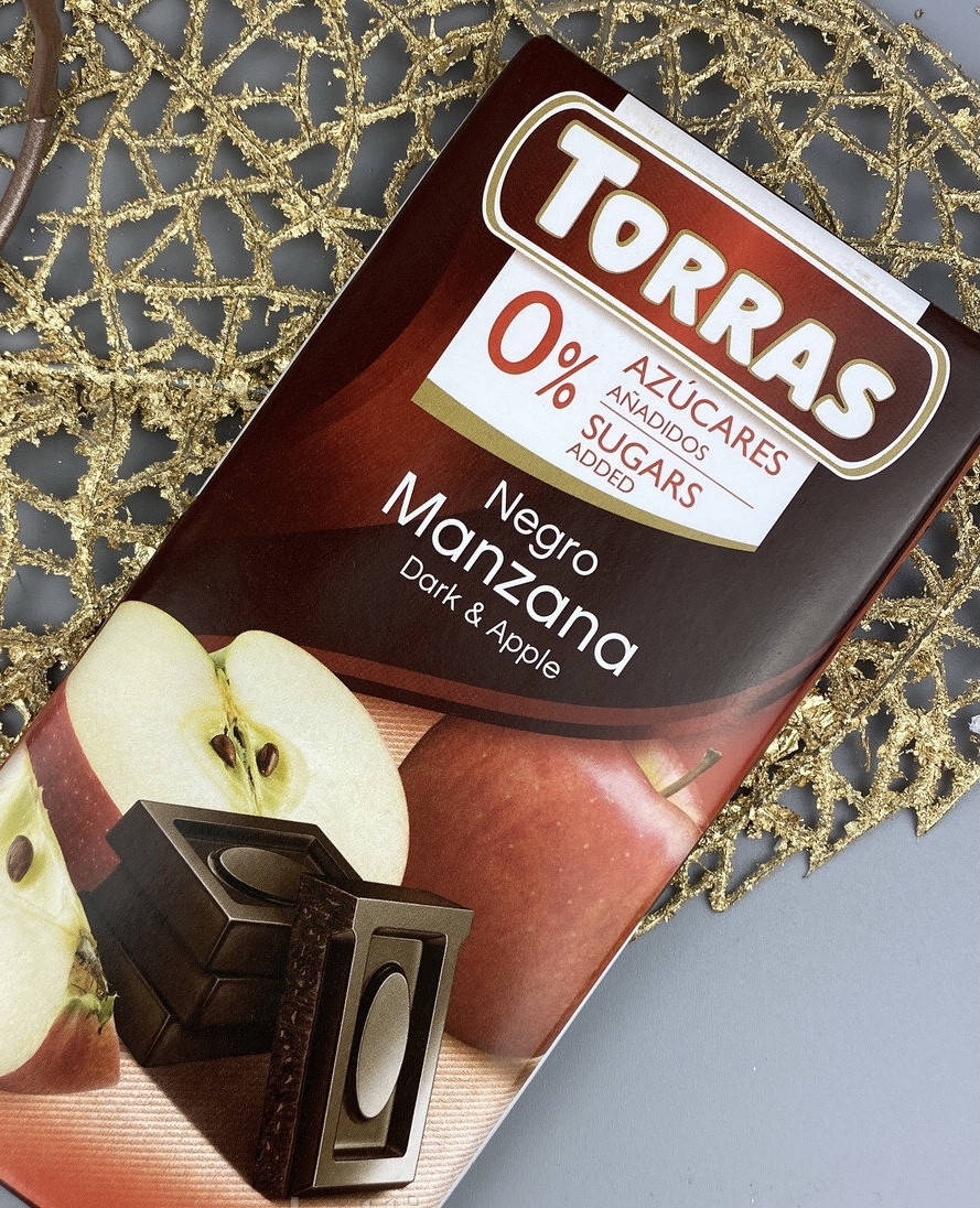 

Шоколад черный с кусочками яблока без сахара Torras Испания 75г