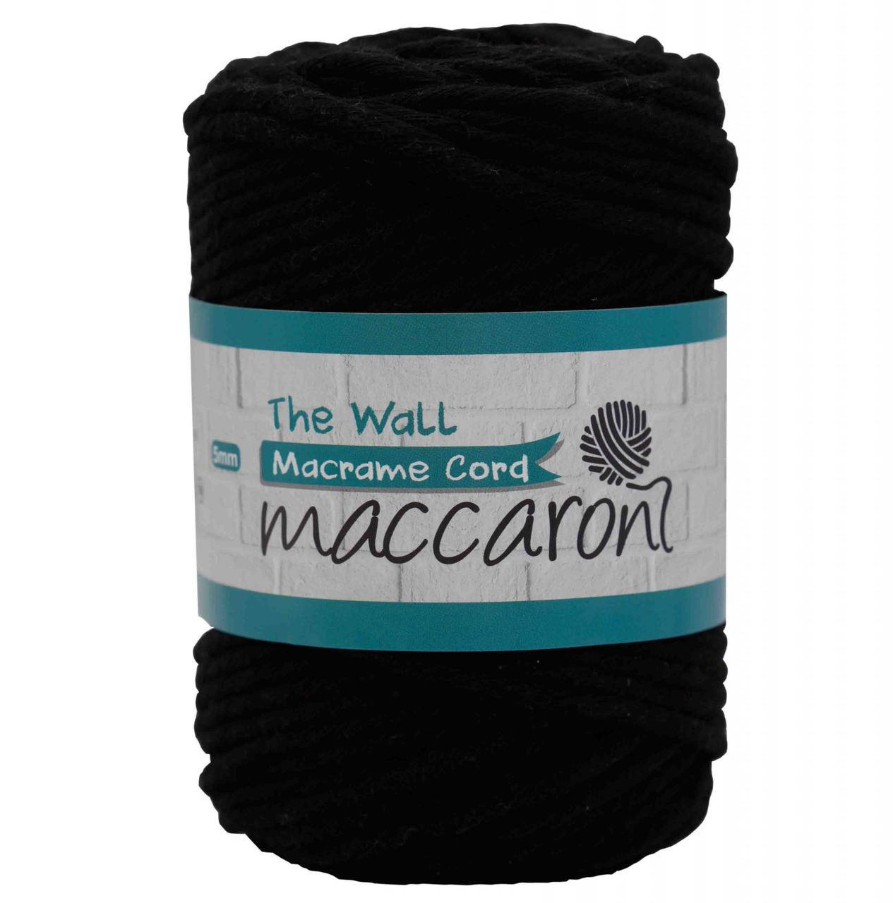 

Эко Хлопковый Шнур Macrame Cord The Wall Maccaroni 5 mm , черный