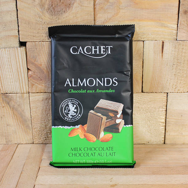 

Шоколад молочный Кашет с миндалем Cachet Almonds, 300г, Бельгия
