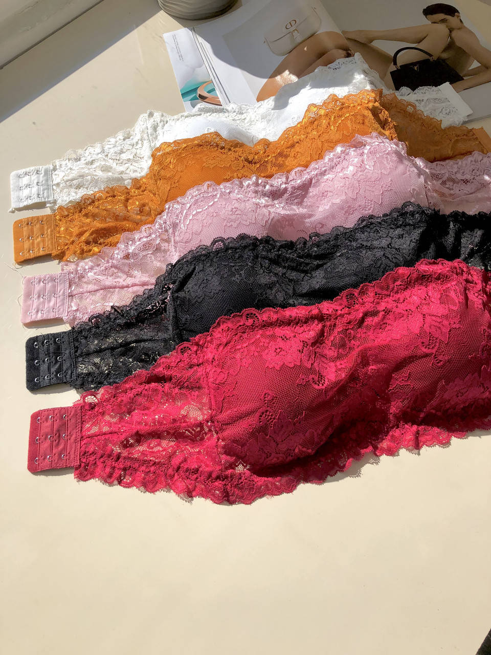 

Топ бандо кружевной Розовый