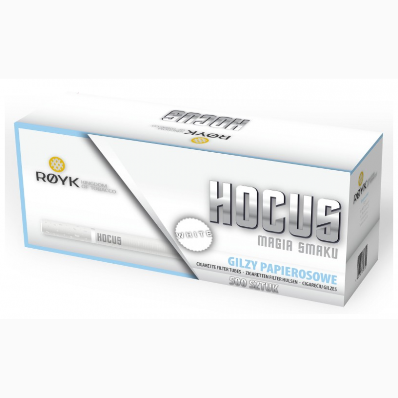 

Сигаретные гильзы для забивки табака HOCUS WHITE (Белые) в блоках по 500 шт