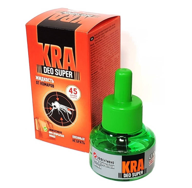 

Жидкость от комаров КRА DEO SUPER 45 ночей 24шт/уп