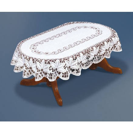 

Скатерть на овальный стол 130×180 белого цвета, Белый