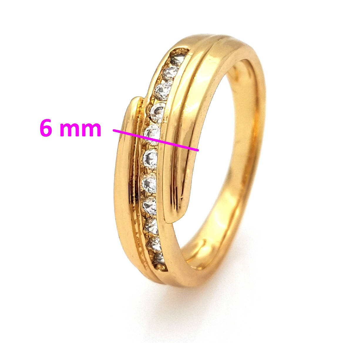 

Кольцо медсплав, ряд камней, p. 16,5 р. 17, р. 18 Xuping 18К