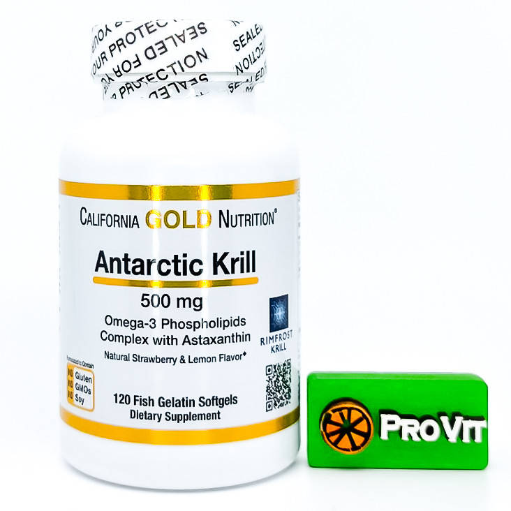 

Масло криля с астаксантином California GOLD Nutrition Antarctic Krill with Astaxanthin 500 мг 120 кап.