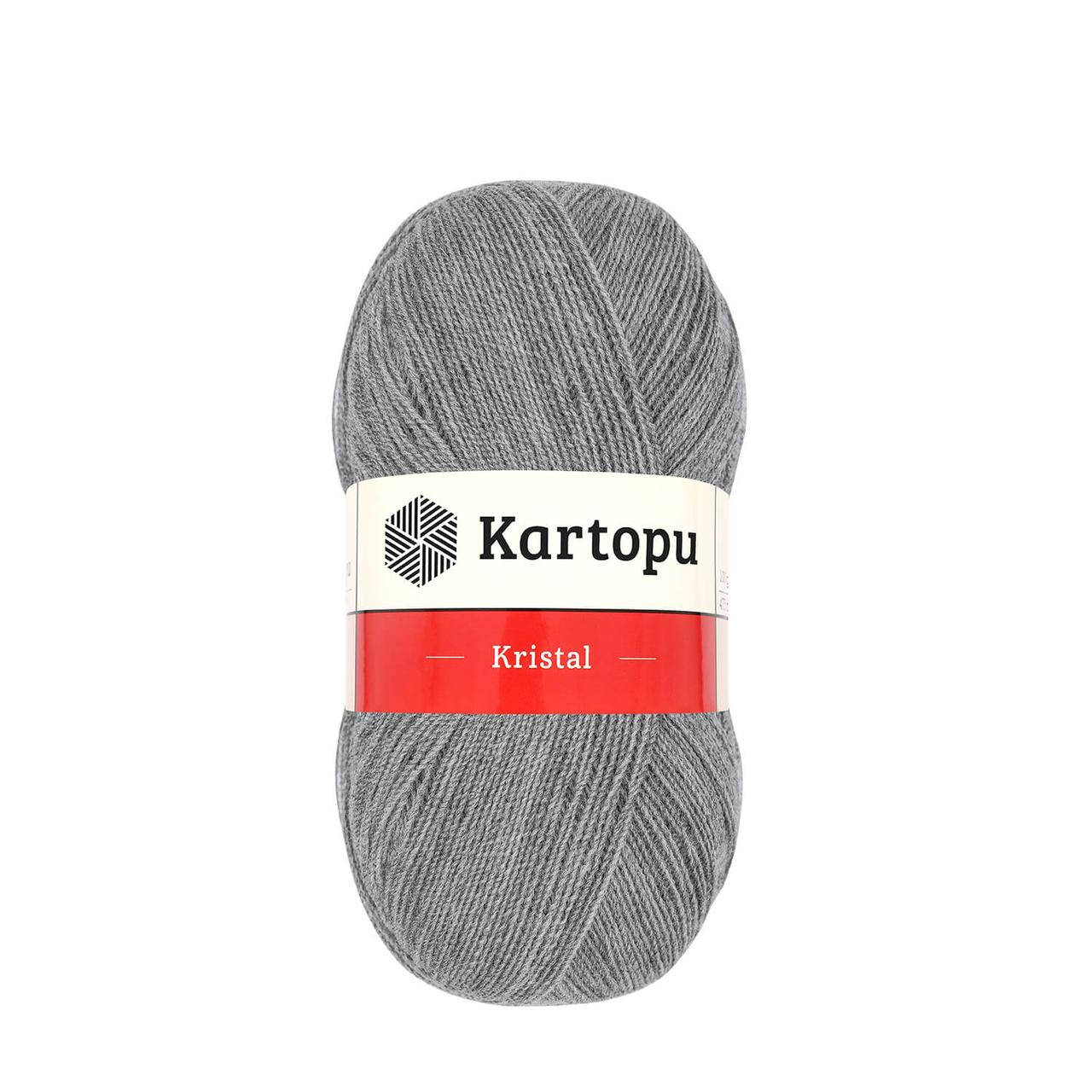 

Kartopu Kristal (Картопу Кристал) № 1001 серый (Пряжа акрил, нитки для вязания)