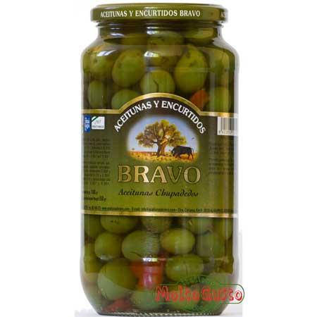 

Оливки Bravo Aceitunas Chupadedos со специями и чесноком , 1 кг