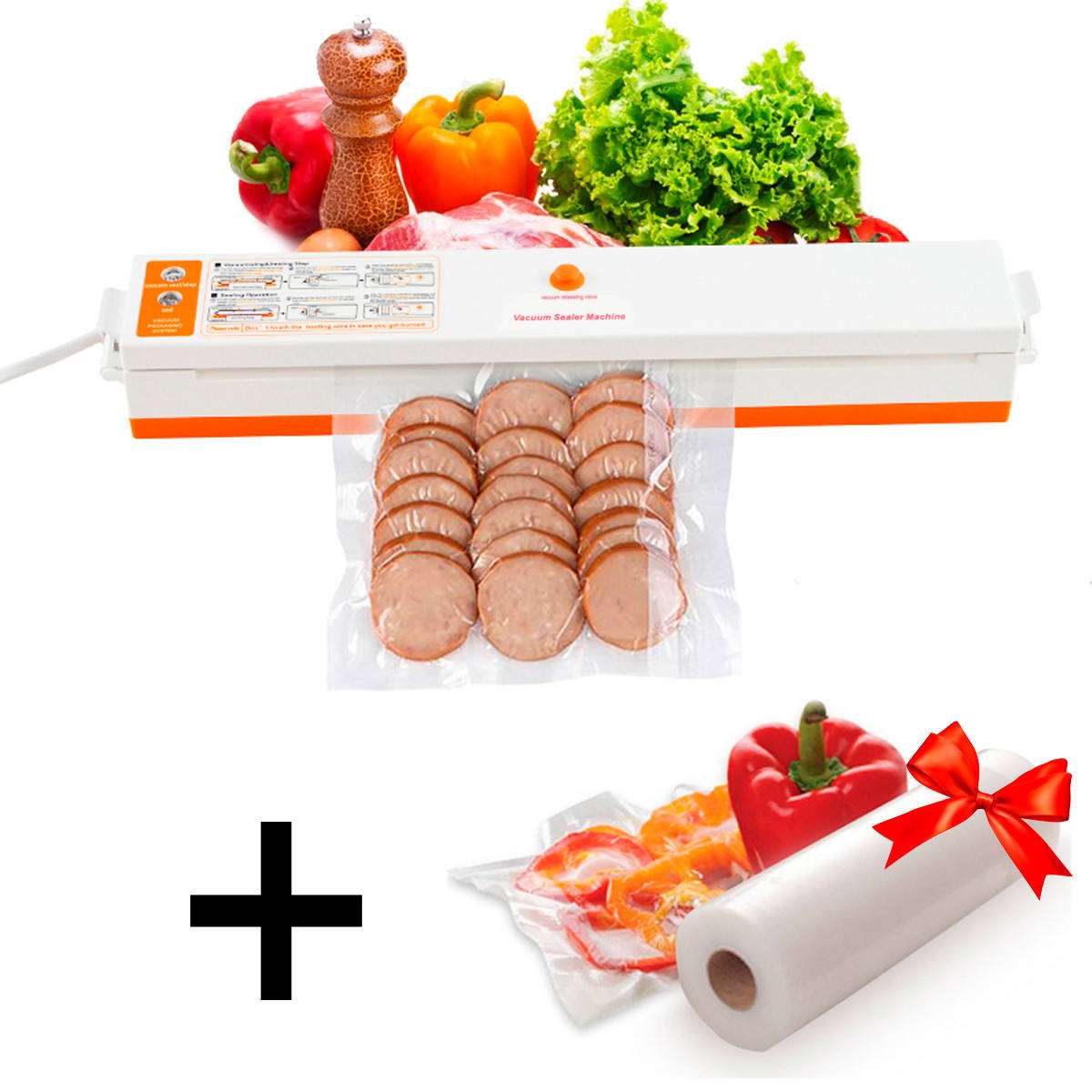 

Вакууматор для продуктов Keep Freshness BT 01 + Подарок Вакуумные пакеты для пищи 5 м