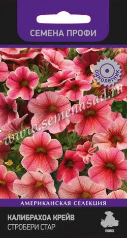 

Семена Калибрахоа Крейв F1 Стробери Стар 5 драже Pan American Поиск, Розовый