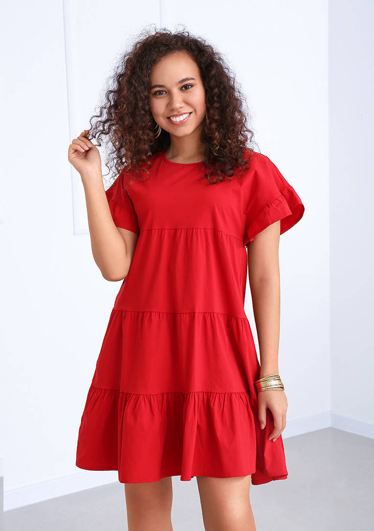 

Летний сарафан свободного кроя "Аманда"| Распродажа модели Красный, 46-48