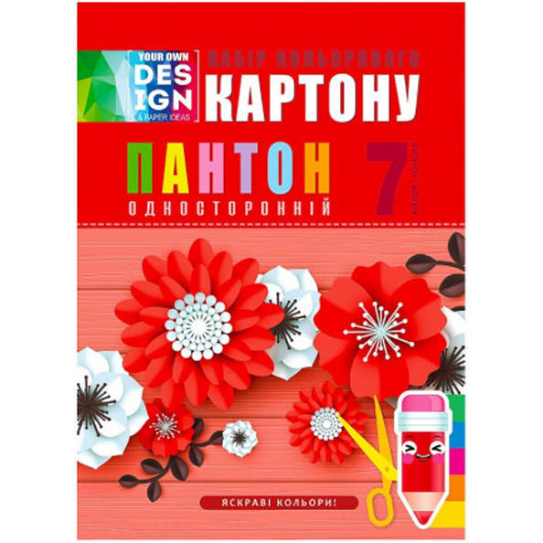 

Кольоровий картон "Фреш" А4 7 кольорів, односторонній