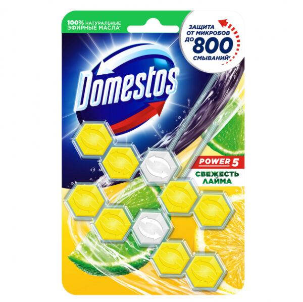 

Туалетный блок для унитаза Domestos доместос Power 5 Свежесть лайма 2*55 г