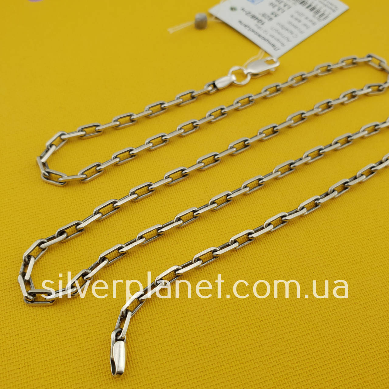 

Якорная серебряная цепочка. Мужская цепь на шею. Серебро 925.  см