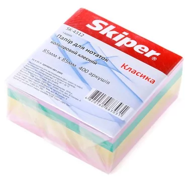 

Бумага для заметок Skiper цветная Классика 85 х 85 мм 400 л SK-4312