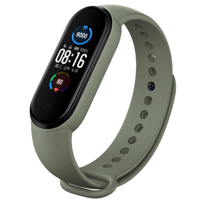 

Силиконовый ремешок для фитнес - трекера Xiaomi Mi Band 5 Silicone / Сяоми ми бенд 5