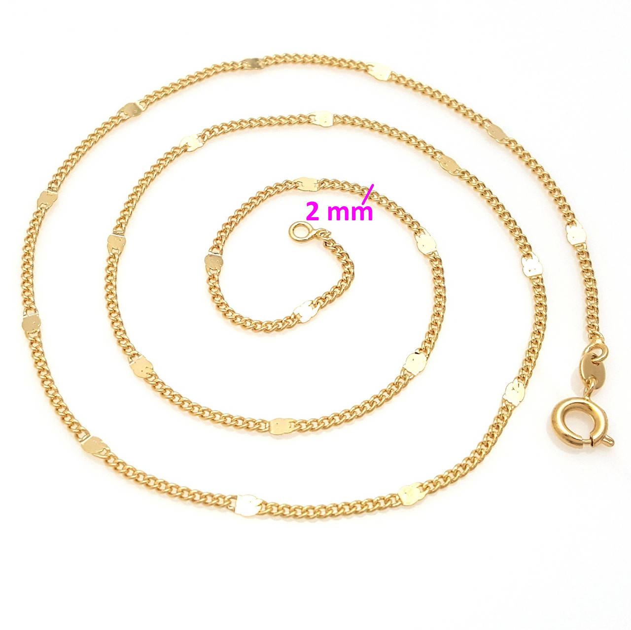 

Цепочка позолота Xuping, Панцирная с пластинками, р.44, медсталь, 18К