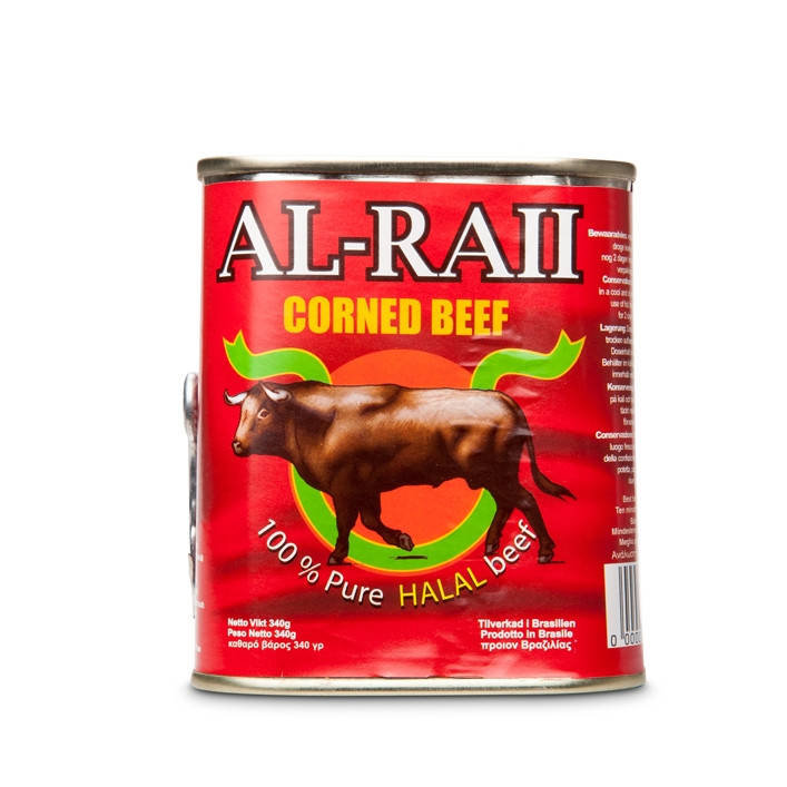 

Фарш готовый мясной халяль (corned beef halal) Al Raii 340 грамм
