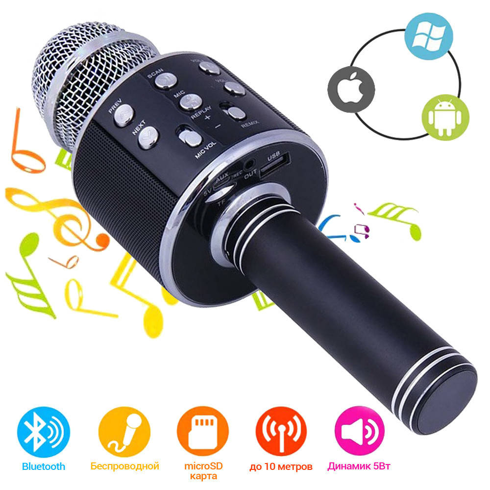 

Беспроводной микрофон караоке UTM WS858 с чехлом Black