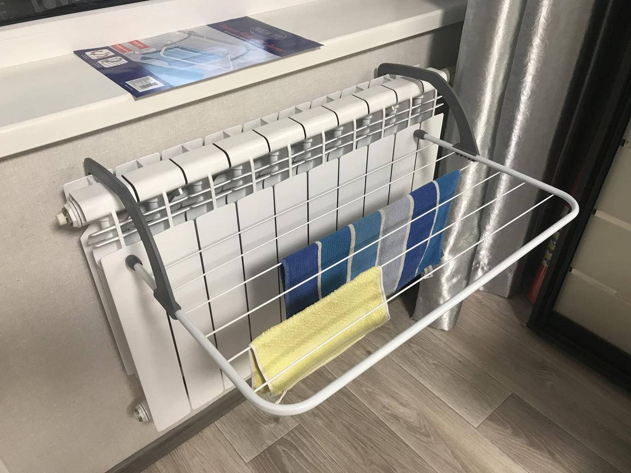 

Сушилка для белья на батарею Dryer battery 68 х 35 см большая, Серый