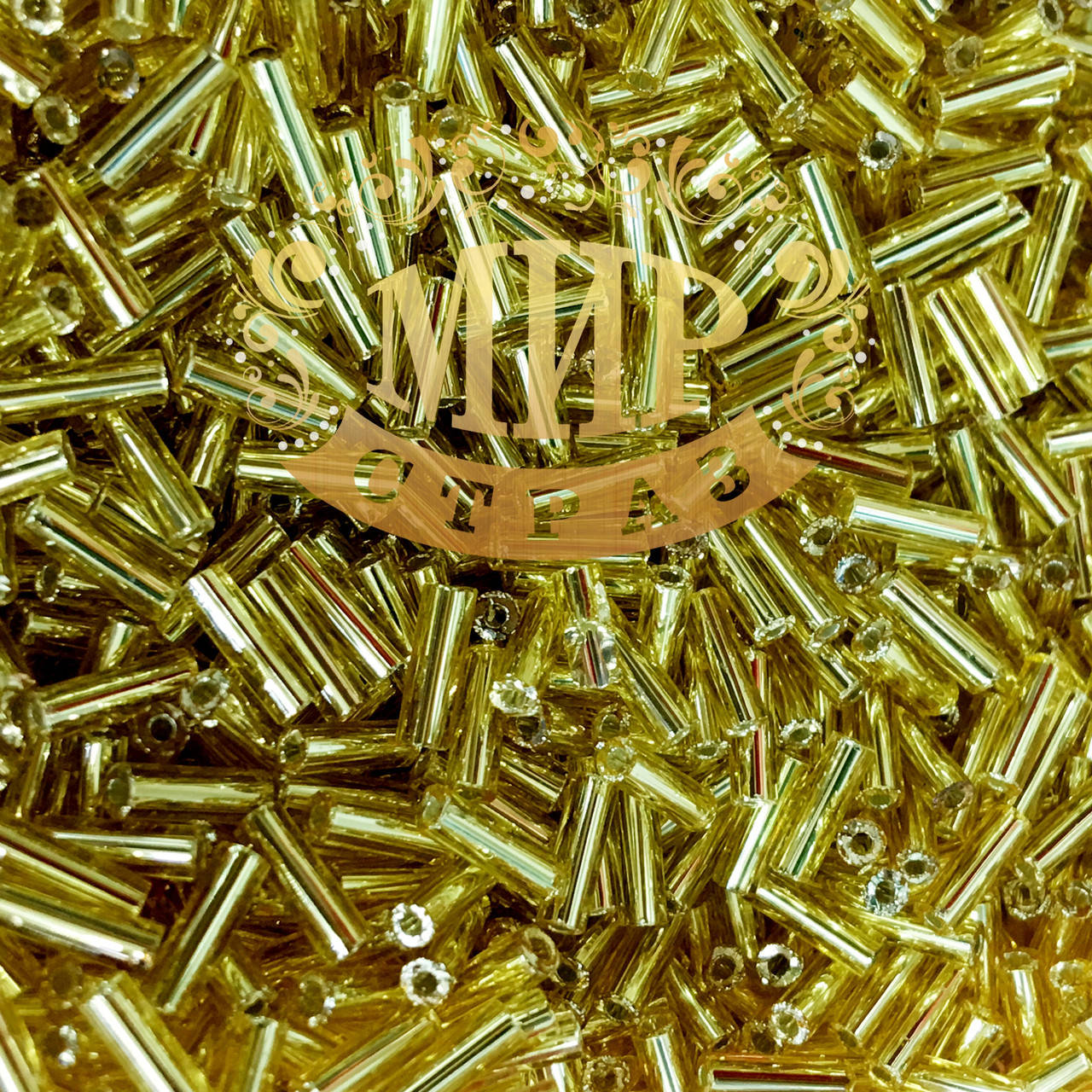 

Стеклярус, цвет Gold, длинна 6мм, цена за 10гр