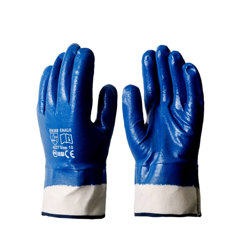 

Рукавиця перчатки робоча нитрильная Нітрилова МБС КЩС Gerva с широким манжетом