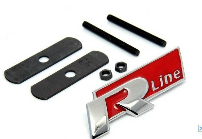

3D эмблема "R-line" на решётку радиатора Красная