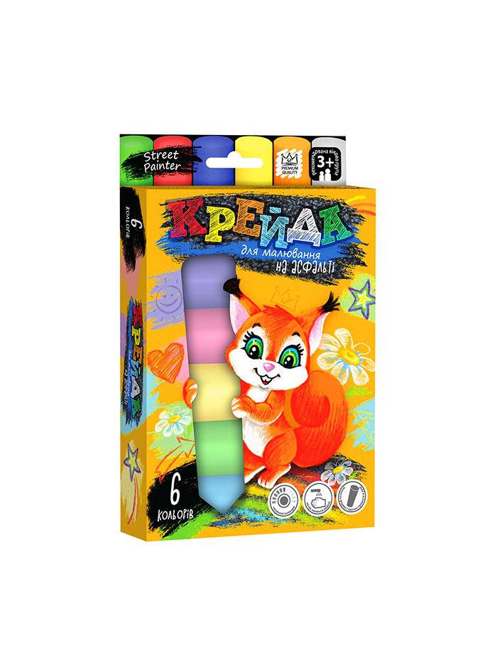 

Мел для рисования на асфальте, большой, 6шт, укр., в кор. 11*18*2,5см