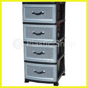 

Комод пластиковый Effe Black 4 яруса